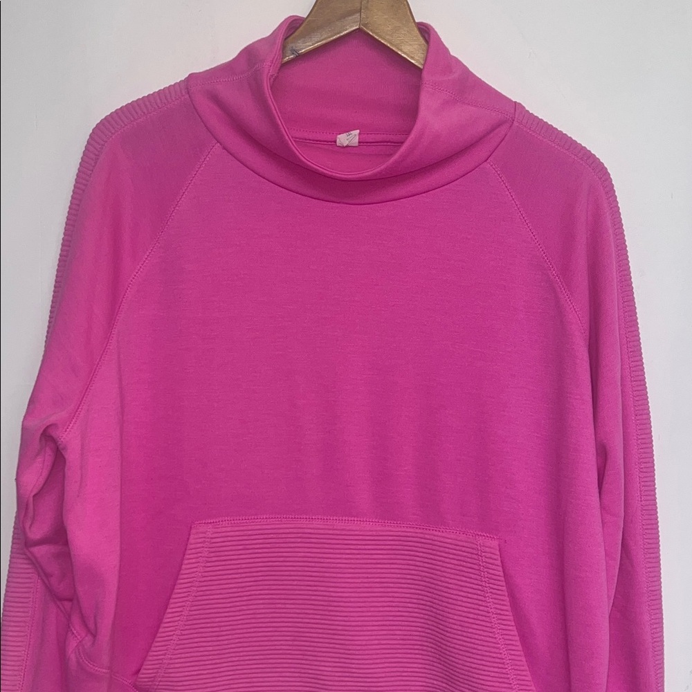 Fila XXL Women’s Hot Pink Cowl Neck Sweatshirt w/ Kangaroo Pocket - Picture 2 of 6